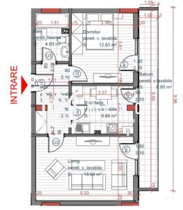 Direct dezvoltator | Apartament 2 camere | Balcon 9.85 mp