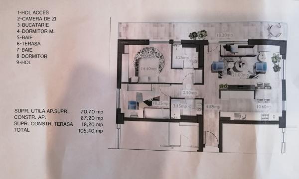Apartament 3 camere + 2 locuri parcare + boxa - Belvedere Residence