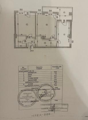 Apartament cu 2 camere 73,20 mp in zona Sisesti