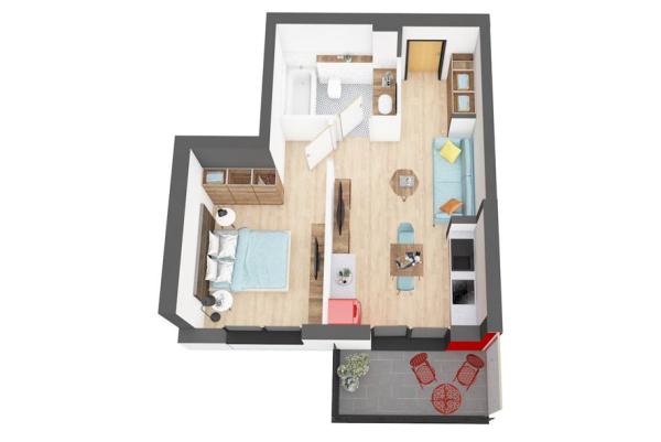 Apartament nou cu un dormitor la ARED CITY cartier RED9 IMAR